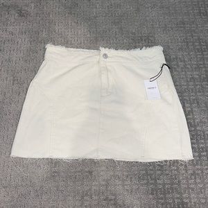 Cream Jean High Waisted Skirt